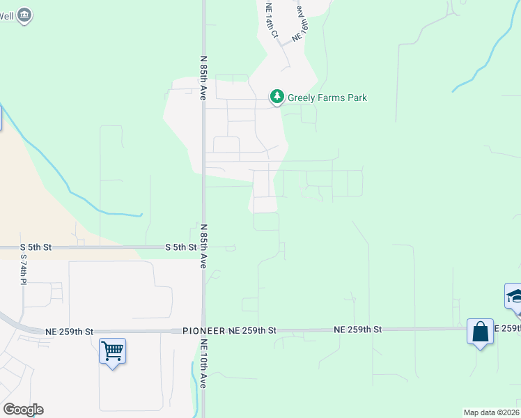 map of restaurants, bars, coffee shops, grocery stores, and more near 26821 Northeast 10th Avenue in Ridgefield