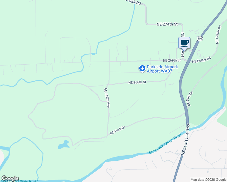 map of restaurants, bars, coffee shops, grocery stores, and more near 11207 Northeast 266th Street in Battle Ground
