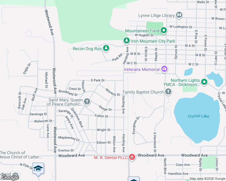 map of restaurants, bars, coffee shops, grocery stores, and more near 600-698 Wilson Avenue in Kingsford