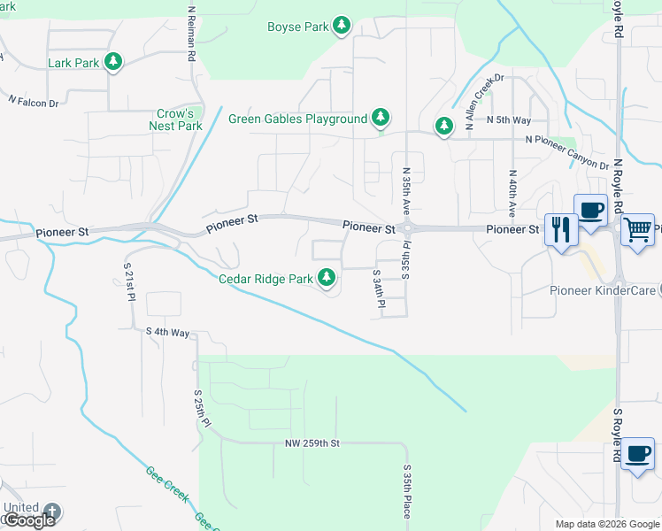 map of restaurants, bars, coffee shops, grocery stores, and more near 3139 South 2nd Street in Ridgefield