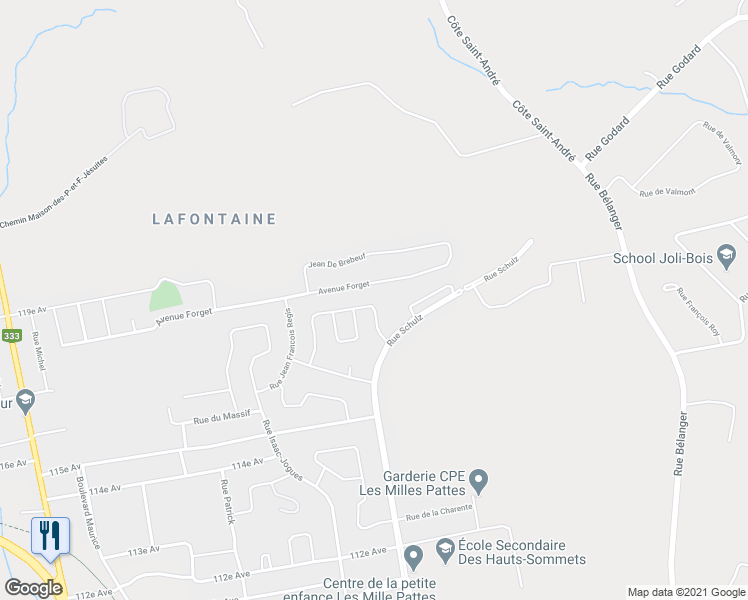 map of restaurants, bars, coffee shops, grocery stores, and more near 294 Rue Noël-Chabanel in Saint-Jérôme