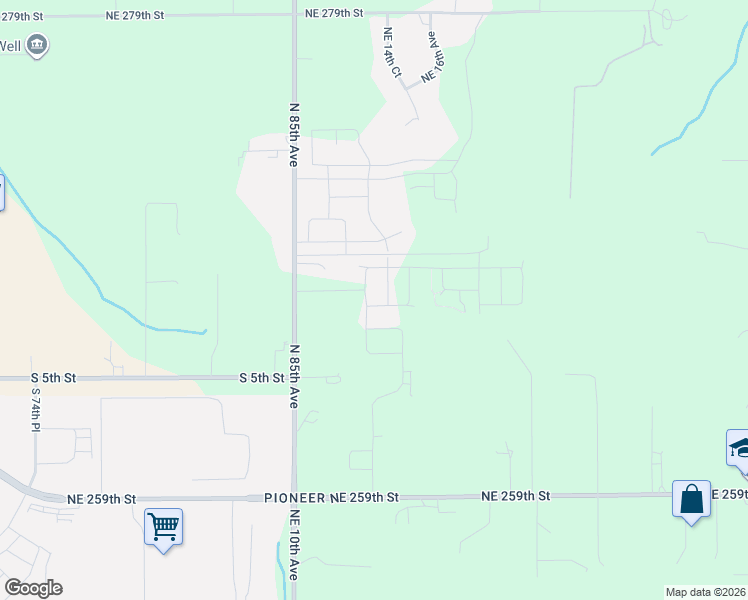 map of restaurants, bars, coffee shops, grocery stores, and more near 8710 South 3rd Street in Ridgefield