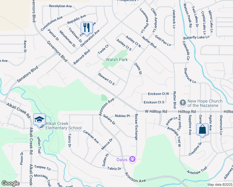 map of restaurants, bars, coffee shops, grocery stores, and more near 847 Governors Boulevard in Billings