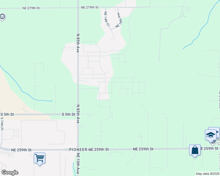 map of restaurants, bars, coffee shops, grocery stores, and more near 209 South 89th Place in Ridgefield