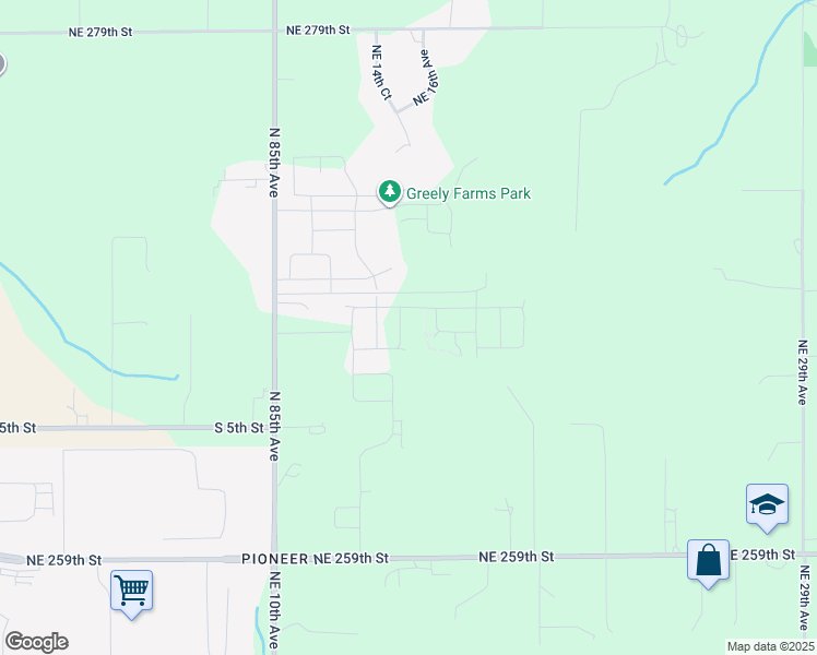 map of restaurants, bars, coffee shops, grocery stores, and more near 26821 Northeast 10th Avenue in Ridgefield