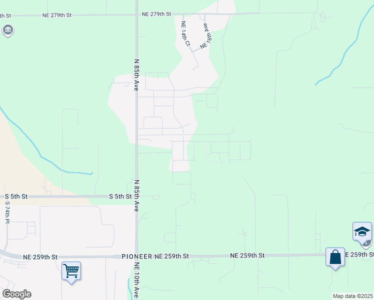 map of restaurants, bars, coffee shops, grocery stores, and more near 26821 Northeast 10th Avenue in Ridgefield