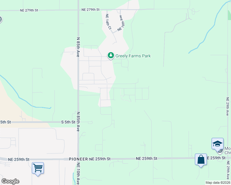 map of restaurants, bars, coffee shops, grocery stores, and more near 26821 Northeast 10th Avenue in Ridgefield