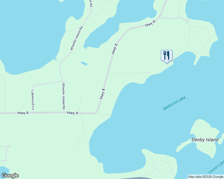 map of restaurants, bars, coffee shops, grocery stores, and more near 7320 Highway X in Three Lakes