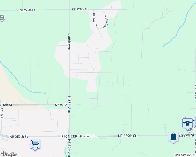 map of restaurants, bars, coffee shops, grocery stores, and more near 119 South 89th Place in Ridgefield