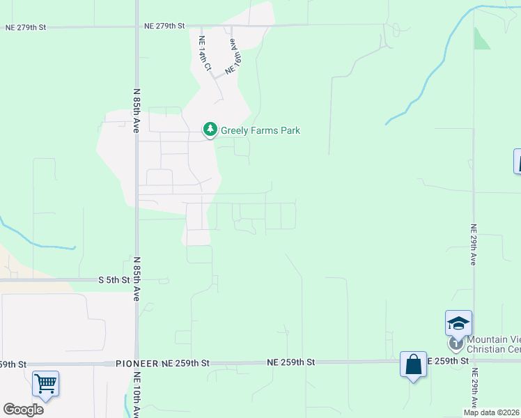 map of restaurants, bars, coffee shops, grocery stores, and more near 26901 Northeast 10th Avenue in Ridgefield