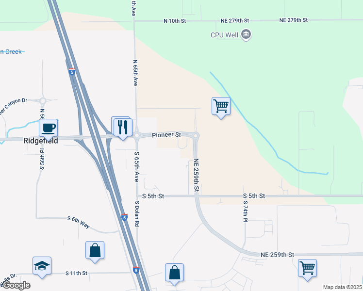 map of restaurants, bars, coffee shops, grocery stores, and more near 20 South 68th Court in Ridgefield