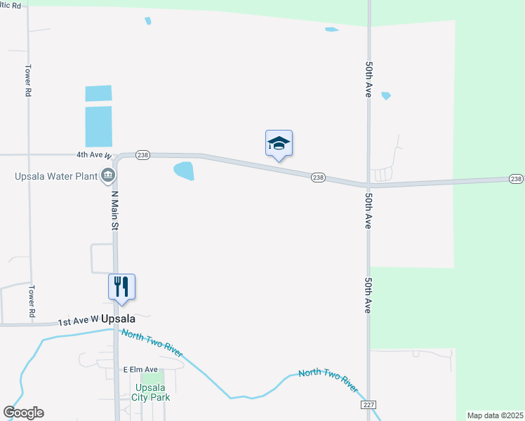 map of restaurants, bars, coffee shops, grocery stores, and more near 310 Minnesota 238 in Swanville