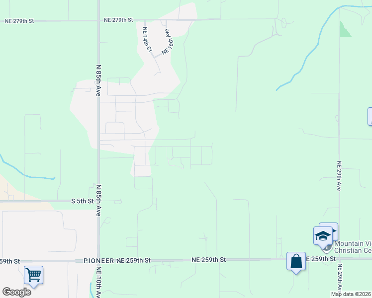 map of restaurants, bars, coffee shops, grocery stores, and more near 9059 South 1st Street in Ridgefield