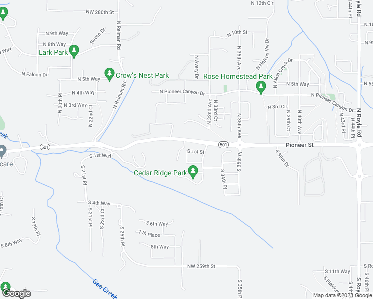 map of restaurants, bars, coffee shops, grocery stores, and more near 400 South 30th Place in Ridgefield