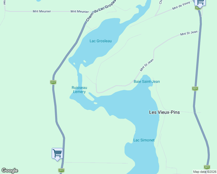 map of restaurants, bars, coffee shops, grocery stores, and more near 1444 Montée Saint Jean in Outaouais