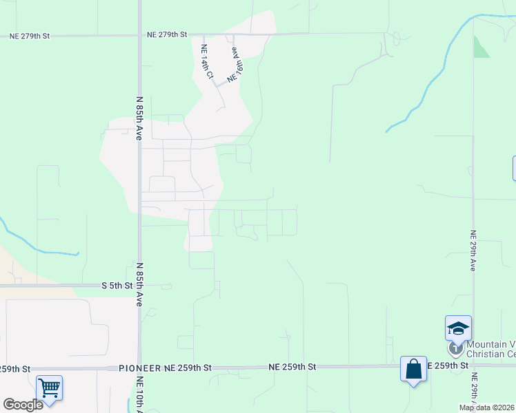 map of restaurants, bars, coffee shops, grocery stores, and more near 9050 South 1st Street in Ridgefield