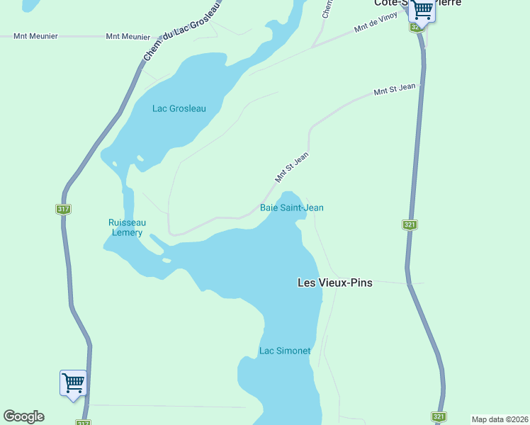 map of restaurants, bars, coffee shops, grocery stores, and more near 1401 Montée Saint Jean in Saint-André-Avellin