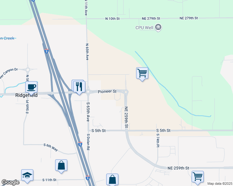 map of restaurants, bars, coffee shops, grocery stores, and more near 20 South 68th Court in Ridgefield