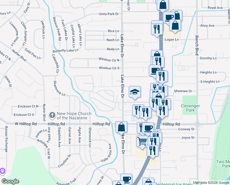 map of restaurants, bars, coffee shops, grocery stores, and more near 9 Prince Albert Drive in Billings