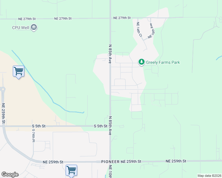 map of restaurants, bars, coffee shops, grocery stores, and more near 26901 North 85th Avenue in Ridgefield