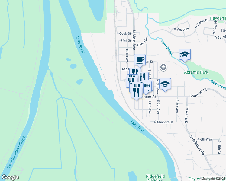 map of restaurants, bars, coffee shops, grocery stores, and more near 5 Mill Street in Ridgefield