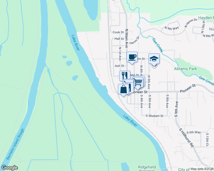map of restaurants, bars, coffee shops, grocery stores, and more near 5 Mill Street in Ridgefield
