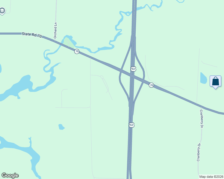 map of restaurants, bars, coffee shops, grocery stores, and more near State Road 70 in Spooner