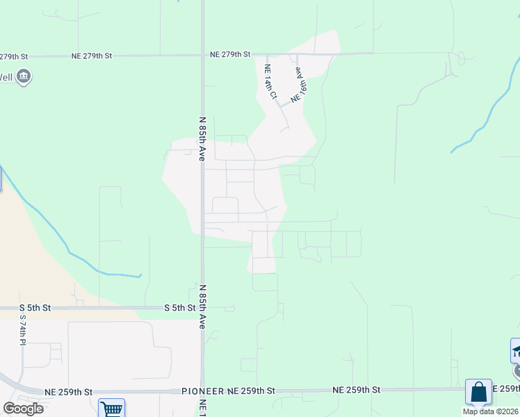 map of restaurants, bars, coffee shops, grocery stores, and more near 8738 North 1st Street in Ridgefield