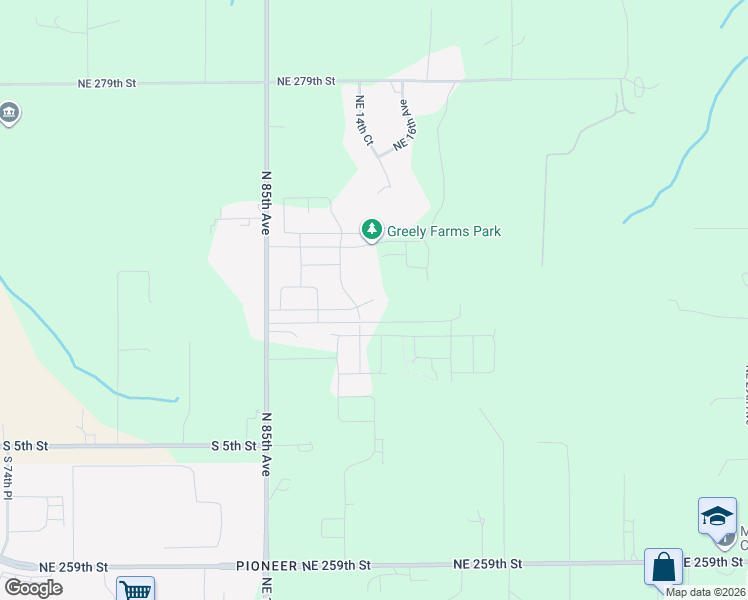 map of restaurants, bars, coffee shops, grocery stores, and more near 8827 North 1St Circle in Ridgefield