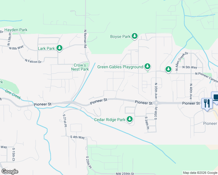 map of restaurants, bars, coffee shops, grocery stores, and more near 2834 North Smythe Road in Ridgefield