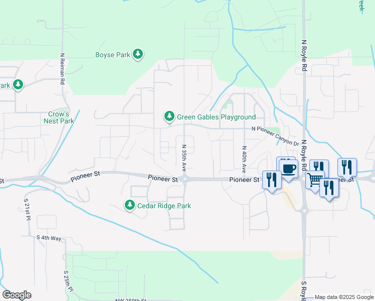 map of restaurants, bars, coffee shops, grocery stores, and more near 298 North 34th Court in Ridgefield