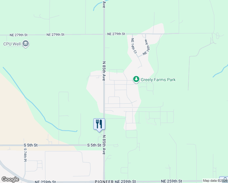 map of restaurants, bars, coffee shops, grocery stores, and more near 26901 North 85th Avenue in Ridgefield
