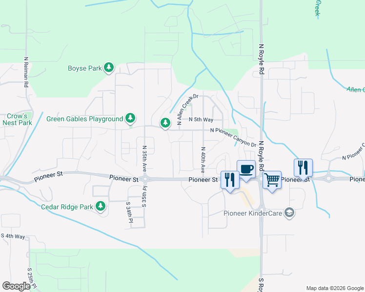 map of restaurants, bars, coffee shops, grocery stores, and more near 204 North 38th Place in Ridgefield