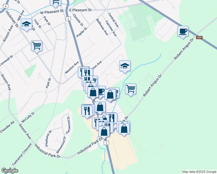 map of restaurants, bars, coffee shops, grocery stores, and more near 15 Lorne Crescent in Amherst