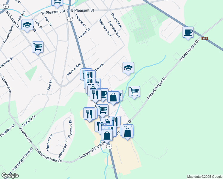 map of restaurants, bars, coffee shops, grocery stores, and more near 15 Lorne Crescent in Amherst
