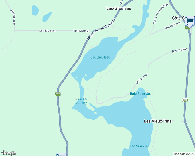 map of restaurants, bars, coffee shops, grocery stores, and more near 1501 Montée Saint Jean in Outaouais