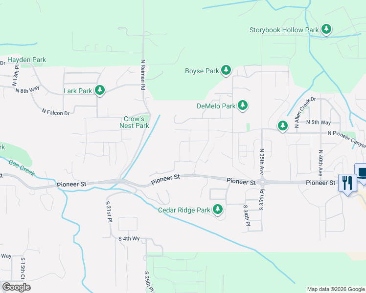 map of restaurants, bars, coffee shops, grocery stores, and more near 2834 North Smythe Road in Ridgefield