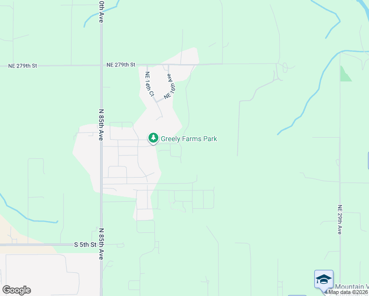 map of restaurants, bars, coffee shops, grocery stores, and more near 26901 Northeast 10th Avenue in Ridgefield