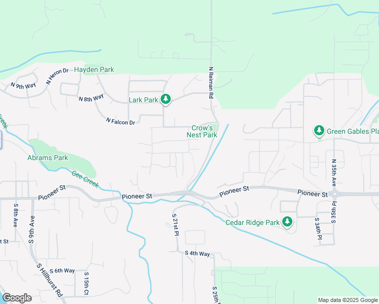 map of restaurants, bars, coffee shops, grocery stores, and more near 300 North 23rd Place in Ridgefield