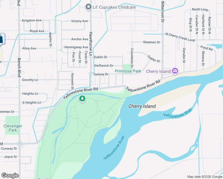 map of restaurants, bars, coffee shops, grocery stores, and more near 1302 Yellowstone River Road in Billings