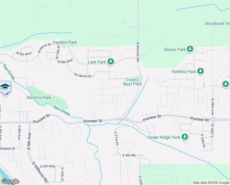 map of restaurants, bars, coffee shops, grocery stores, and more near 2116 North 3rd Way in Ridgefield