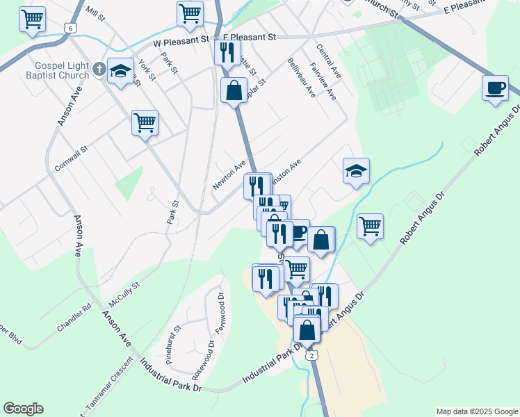 map of restaurants, bars, coffee shops, grocery stores, and more near 103 South Albion Street in Amherst