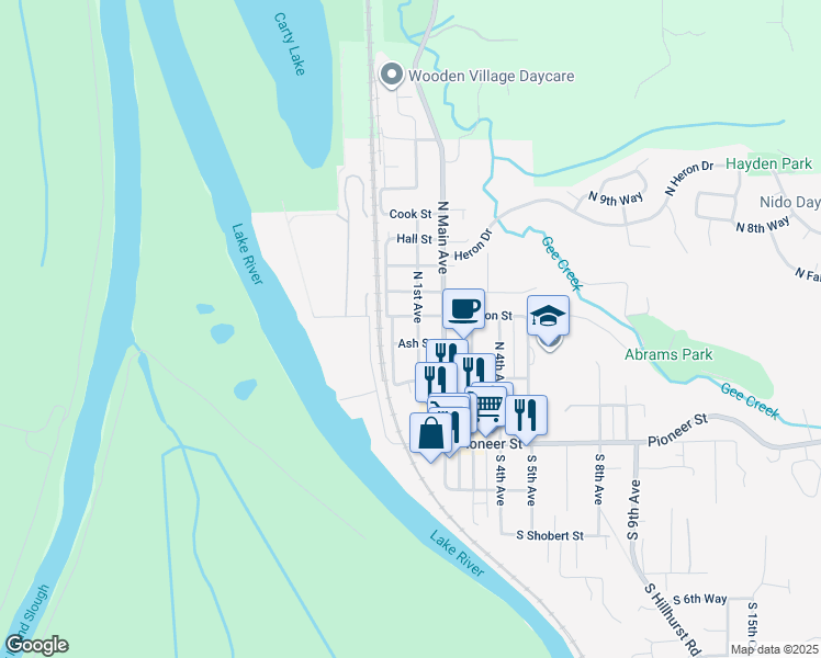 map of restaurants, bars, coffee shops, grocery stores, and more near 4 West Division Street in Ridgefield