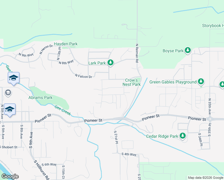 map of restaurants, bars, coffee shops, grocery stores, and more near 2134 North 3rd Way in Ridgefield