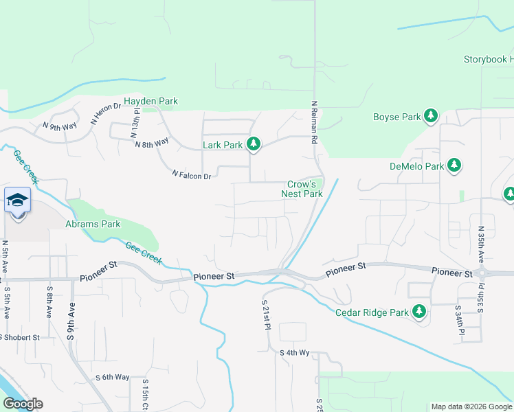 map of restaurants, bars, coffee shops, grocery stores, and more near 2053 North 4th Way in Ridgefield