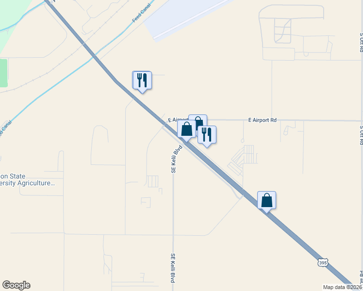 map of restaurants, bars, coffee shops, grocery stores, and more near 2350 Southeast Kelli Boulevard in Hermiston