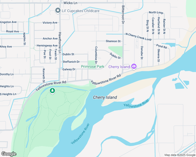 map of restaurants, bars, coffee shops, grocery stores, and more near 1415 Yellowstone River Road in Billings