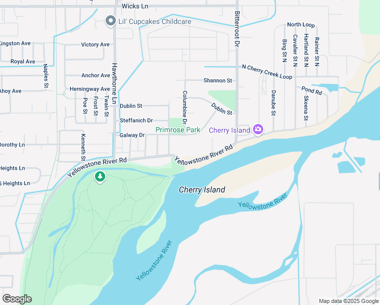 map of restaurants, bars, coffee shops, grocery stores, and more near 1415 Yellowstone River Rd in Billings