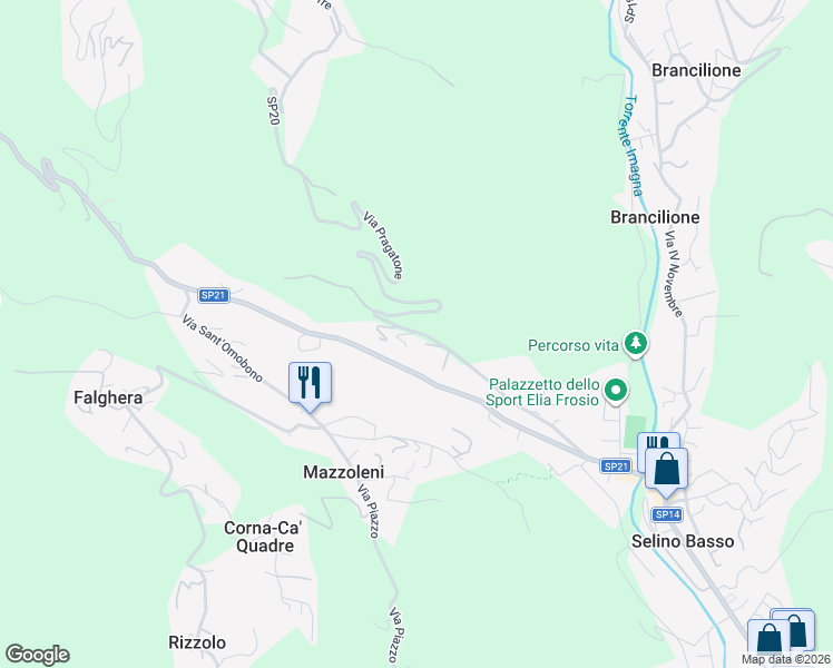 map of restaurants, bars, coffee shops, grocery stores, and more near 25 Via Antonio Locatelli in Selino Basso
