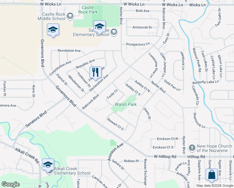 map of restaurants, bars, coffee shops, grocery stores, and more near 1106 Toole Court in Billings